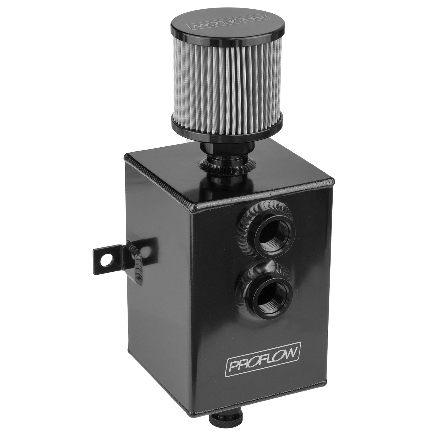 Proflow Oil Breather 2 Lt Tank, Catch Can, Square Aluminium, Black