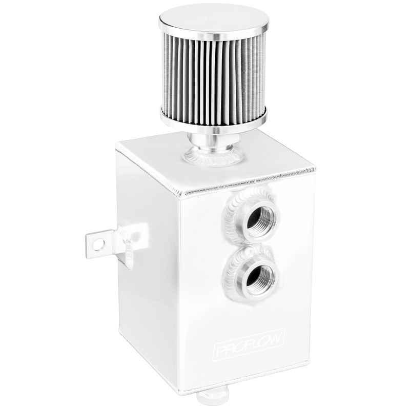 Proflow Oil Breather 1 Lt Tank, Catch Can, Square Aluminium, Polished