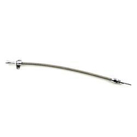 Proflow Transmission Dipstick, Braided Stainless Steel, Polished Handle, Firewall Mounting For Ford, C-6, Each 29 in. Long