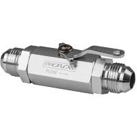 Proflow Valve, Shut-Off, Aluminium, Silver, -8 AN Male Threads, Each