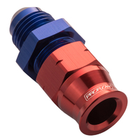 Proflow 3/8in. Tube To Male -06AN Hose End Aluminium Tube Adaptor, Blue/Red