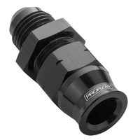 Proflow 1/2in. Tube To Male -08AN Hose End Aluminium Tube Adaptor, Black