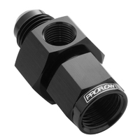 Proflow Straight Male Adaptor - Female Adaptor -03AN 1/8in. NPT Gauge Port Hose End, Black