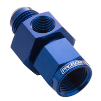 Proflow Straight Male Adaptor - Female Adaptor -08AN 1/8in. NPT Gauge Port Hose End, Blue