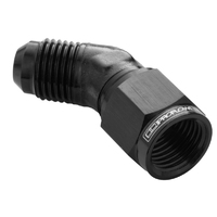 Proflow 45 Degree Male Adaptor - Female Adaptor Swivel Coupler Hose End -03AN, Black