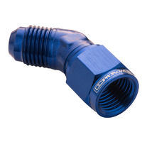 Proflow 45 Degree Male Adaptor - Female Adaptor Swivel Coupler Hose End -08AN, Blue
