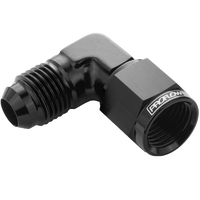 Proflow 90 Degree Male Adaptor - Female Adaptor Swivel Coupler Hose End -03AN, Black