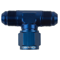 Proflow AN Tee -04AN Female Swivel Coupler Hose End On Side, Blue