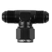 Proflow AN Tee -06AN Female Swivel Coupler Hose End On Side, Black