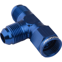 Proflow AN Tee -06AN Female Swivel Coupler Hose End On Run, Blue