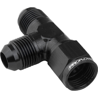 Proflow AN Tee -12AN Female Swivel Coupler Hose End On Run, Black