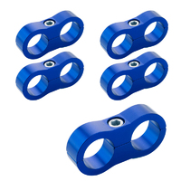 Proflow Aluminium Hose & Tubing Clamp Separators, 5 pack, Clamp 8mm ID Hole, Blue