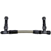 Proflow Fuel Line kit, Holley 4160 Vac -8 AN, 8-21/32 Bowl C/Line, Single Metering Block, Swivel-Seal, Stainless Steel Hose, Black