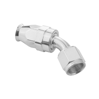 Proflow Aluminium 45 Degree Hose End Hose End For -12AN PTFE Hose, Polished