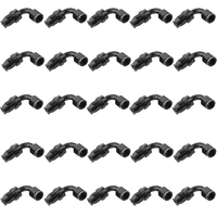 Proflow Bulk Pack Aluminium 90 Degree Hose End -06AN PTFE Hose, Black, 25pc