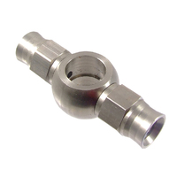 Proflow Stainless Steel Double Hose Banjo Hose End 7/16, 12mm For -03AN PTFE Hose