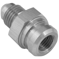 Proflow Stainless Steel Brake Locater, M10 x 1.00 To -03AN Hose, Brass Seat, 17mm Hex