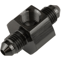 Proflow Black Chrome Brake Flare Union adaptor-03AN, 1/8” NPT Port