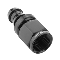 Proflow Straight Push Lock Hose End Barb 5/16'' To Female -06AN, Black