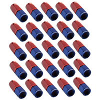Proflow Bulk Pack Fitting Hose End Straight Full Flow -08AN, Blue/Red, 25pc