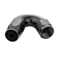 Proflow Fitting Hose End 150 Degree Full Flow -08AN, Black