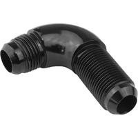 Proflow 90 Degree Male Fitting Bulkhead Adaptor -12AN, Black