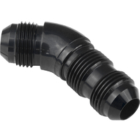 Proflow 45 Degree Male Fitting Bulkhead Adaptor -06AN, Black