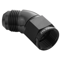 Proflow 45 Degree Full Flow Adaptor Male To Female -04AN, Black