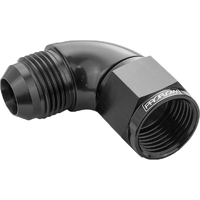 Proflow 90 Degree Full Flow Adaptor Male To Female -06AN, Black