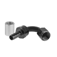 Proflow Crimp Hose End 120 Degree -08AN, Black