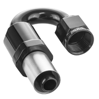 Proflow Crimp Hose End 180 Degree -08AN, Black