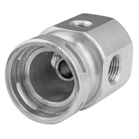 Proflow Bosch Fuel Regulator Adaptor, AN6 ORB Ports, 1/8'' NPT Port, Inline, Silver