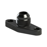 Proflow Adapter, Turbo Oil Drain, 50.8mm-52.4mm Aluminium Adaptor, -10AN Male, Black