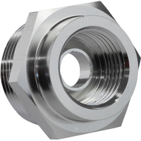 Proflow Fitting, Fuel Adaptor Holley 7/8-20AN To 5/8-18 Convex Seat, Silver, 2Pc