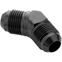 Proflow Male Flare Union Adaptor -08AN 45 Degree Union, Black