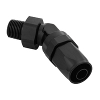 Proflow Fitting, Male Hose End 3/4in. NPT 45 Degree To -12AN Hose, Black