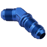 Proflow Bulkhead Adaptor AN Flare 45 Degree Flare -10AN, Blue