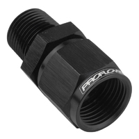 Proflow Female Adaptor -10AN Straight Swivel To 3/8in. NPT, Black