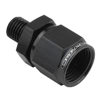 Proflow Female Adaptor -08AN Straight Swivel 12mm x 1.50, Black