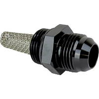 Proflow Fitting Straight Adaptor -10AN O-Ring Port, Black With Filter Screen