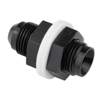 Proflow Fitting, Fuel Cell Male bulkhead -08AN, Black