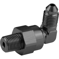 Proflow Adaptor Male -12AN 90 Degree To 1/2in. NPT Swivel, Black