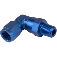 Proflow Adaptor Male -12AN 90 Degree To 3/4in. NPT Swivel, Blue
