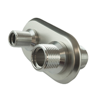 Proflow Firewall Bulkhead Aluminium 2 Port #6, #10 Inline, Polished