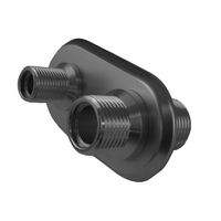 Proflow Firewall Bulkhead Aluminium 2 Port #6, #10 Inline, Black