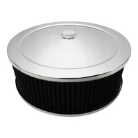 Proflow Air Filter Assembly Round 14in. x 5in., Chrome, Flat Base,