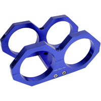 Proflow Fuel Pump Dual Mount Billet Aluminium 044 Bosch Bracket, Blue