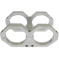 Proflow Fuel Pump Dual Mount Billet Aluminium 044 Bosch Bracket, Silver