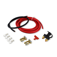 Proflow Battery Relocation Kit, 5m Red, 1m Black Battery Cables, Battery Terminals, Side Post Adapter, Isolator Switch 12V, 200A