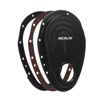 Proflow Timing Cover, 2-piece, Billet Aluminium, Black Anodised, SB For Chevrolet V8 Small Block, Kit,